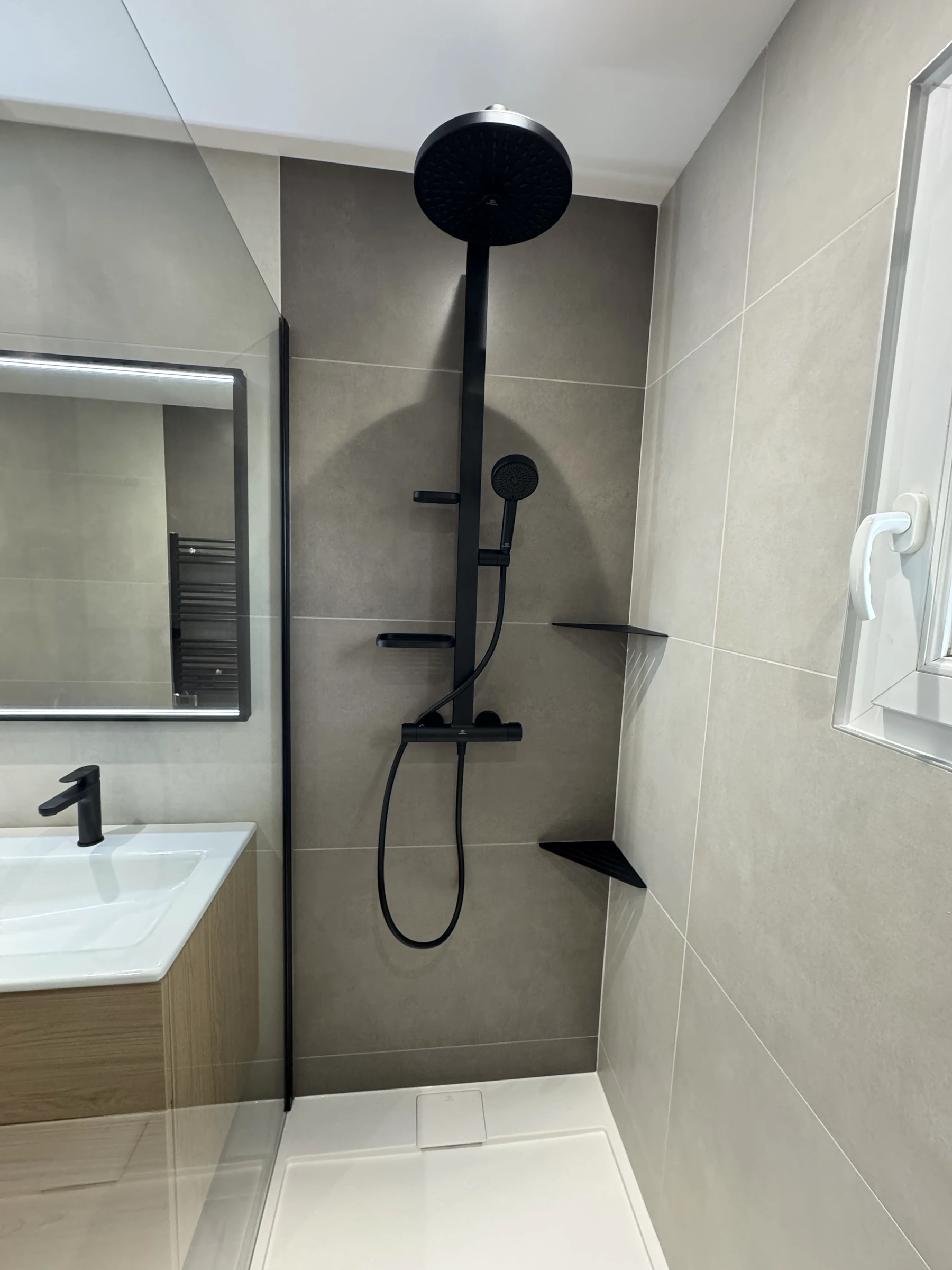 L’espace douche à Diémoz